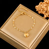 Gold Plated Stainless Steel Heart Jewelry Set