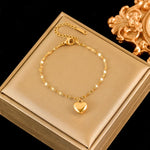 Gold Plated Stainless Steel Heart Jewelry Set