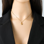 Gold Plated Stainless Steel Heart Jewelry Set
