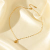Gold Plated Stainless Steel Heart Jewelry Set