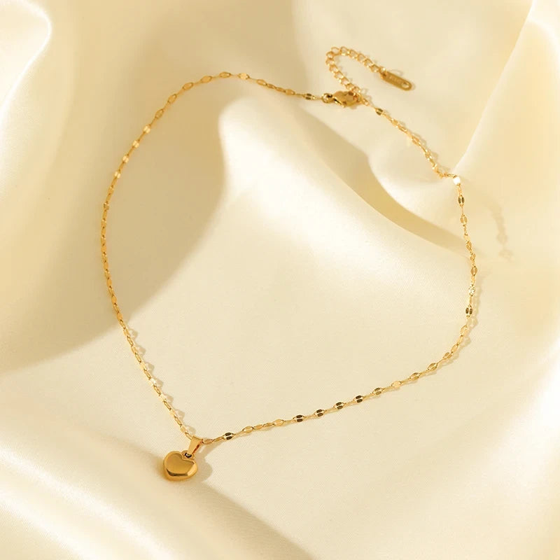 Gold Plated Stainless Steel Heart Jewelry Set