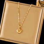Gold Plated Stainless Steel Heart Jewelry Set
