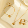 Gold Plated Stainless Steel Heart Jewelry Set