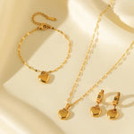 Gold Plated Stainless Steel Heart Jewelry Set