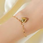 Gold Plated Stainless Steel Heart Jewelry Set